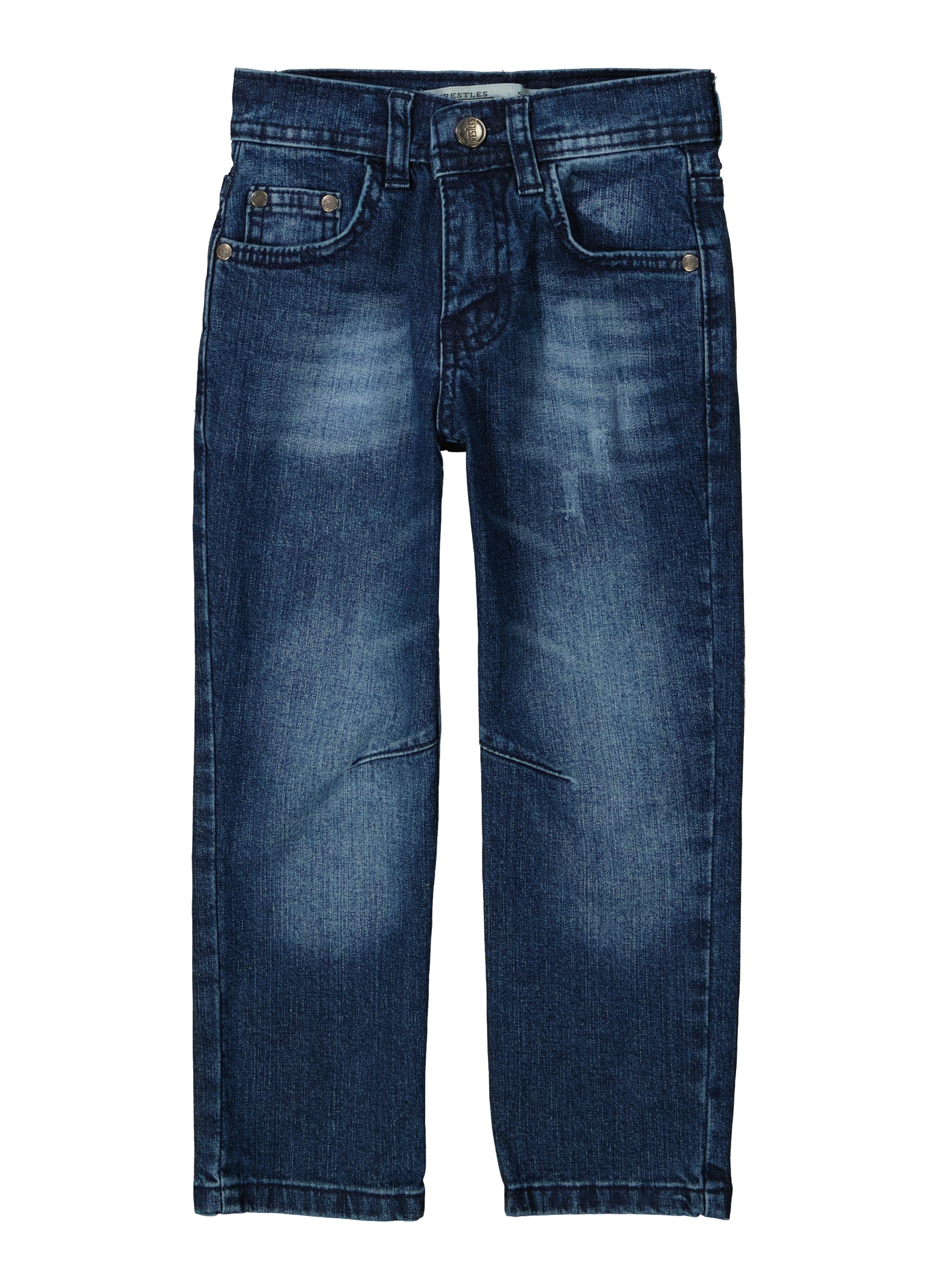 Little Boys Whiskered Skinny Jeans, Blue, Size 7