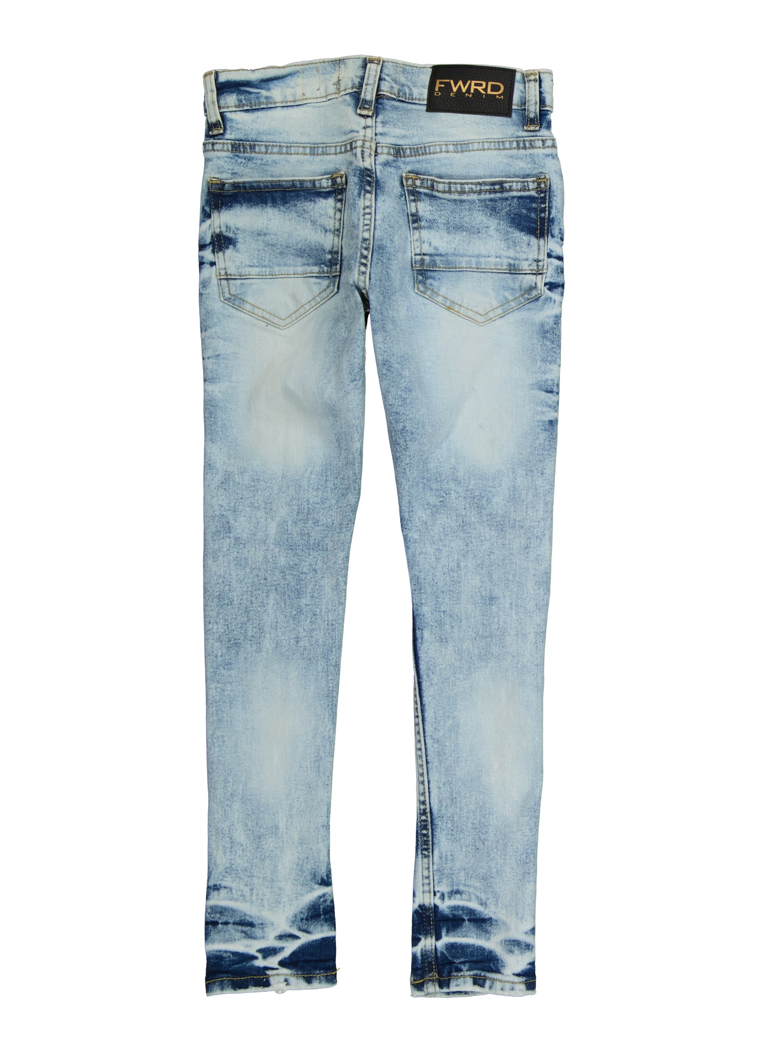 Boys Acid Wash Distressed Skinny Jeans, Blue, Size 10