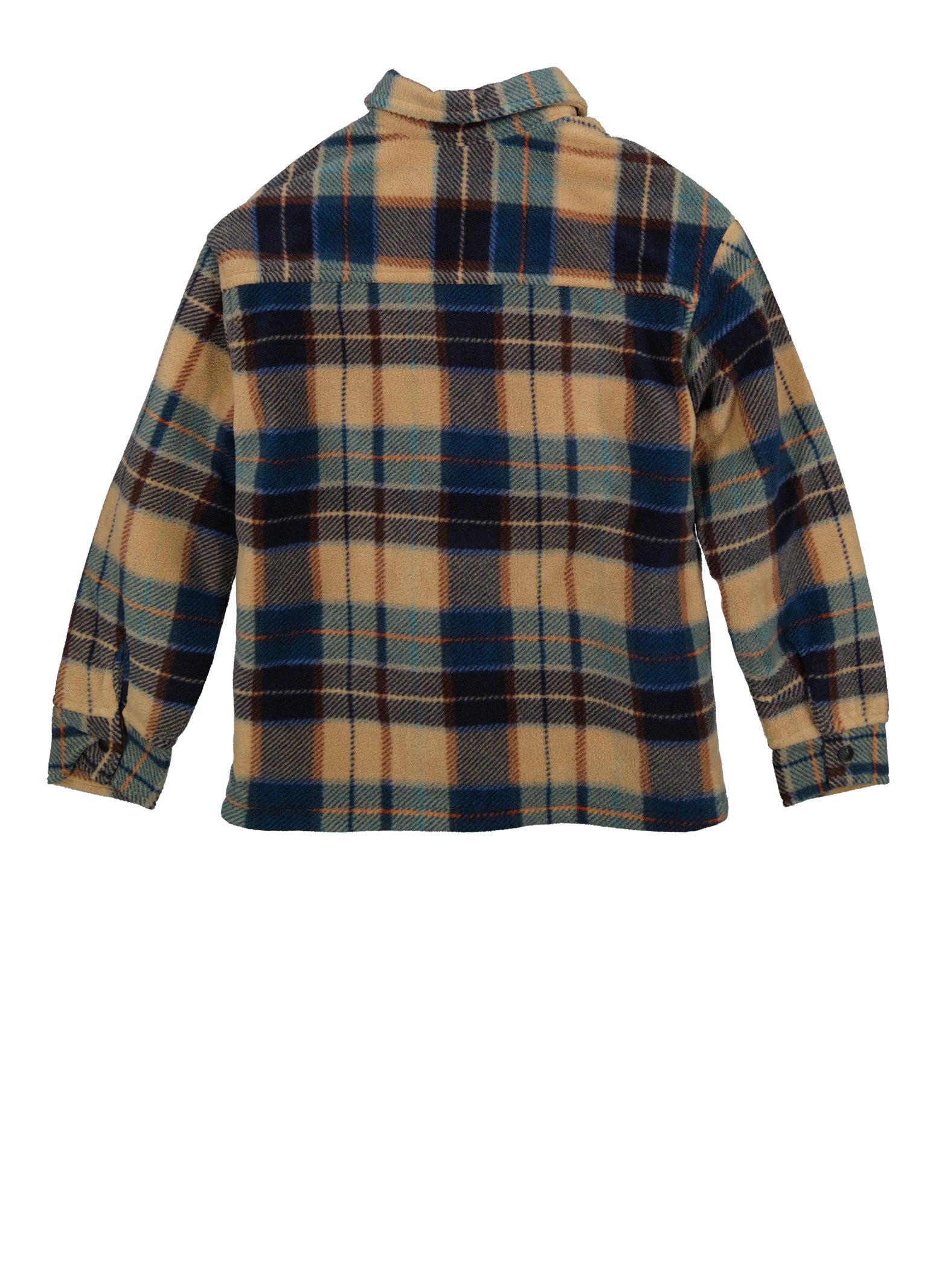 Boys Plaid Fleece Shacket, Brown, Size 8