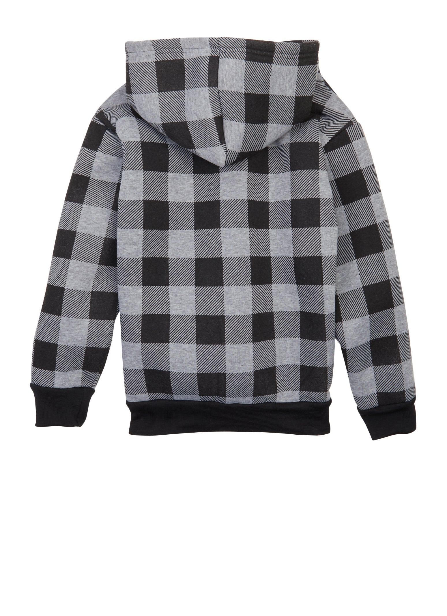 Boys Fleece Buffalo Plaid Zip Hoodie,