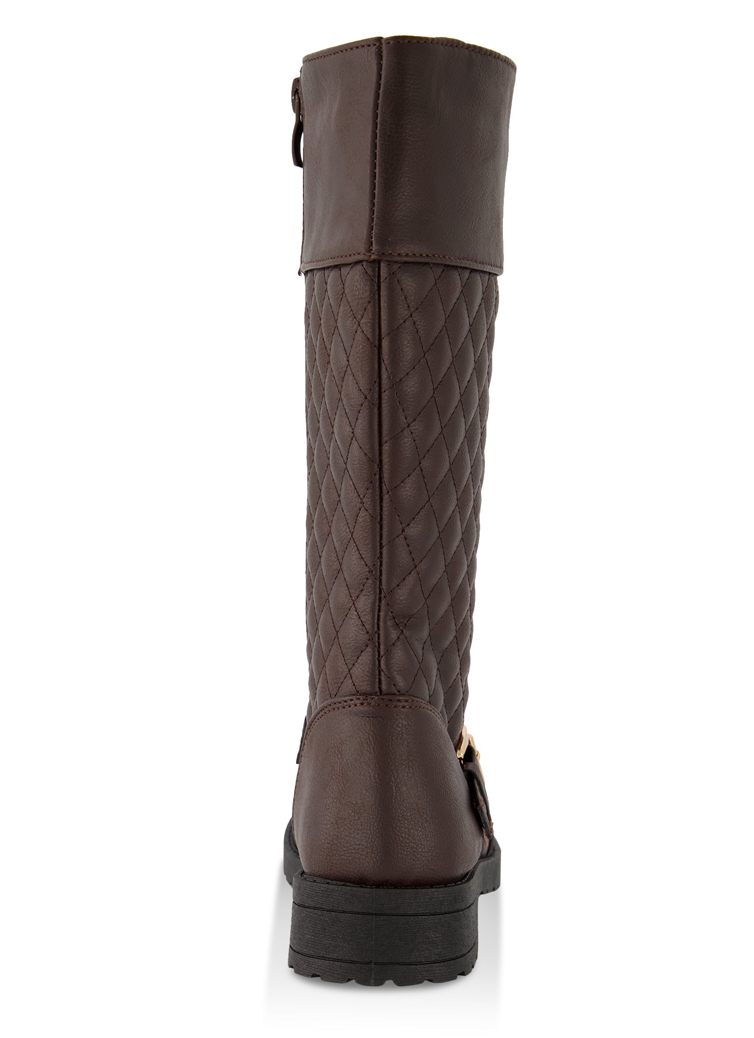 Girls Quilted Tall Buckle Boots