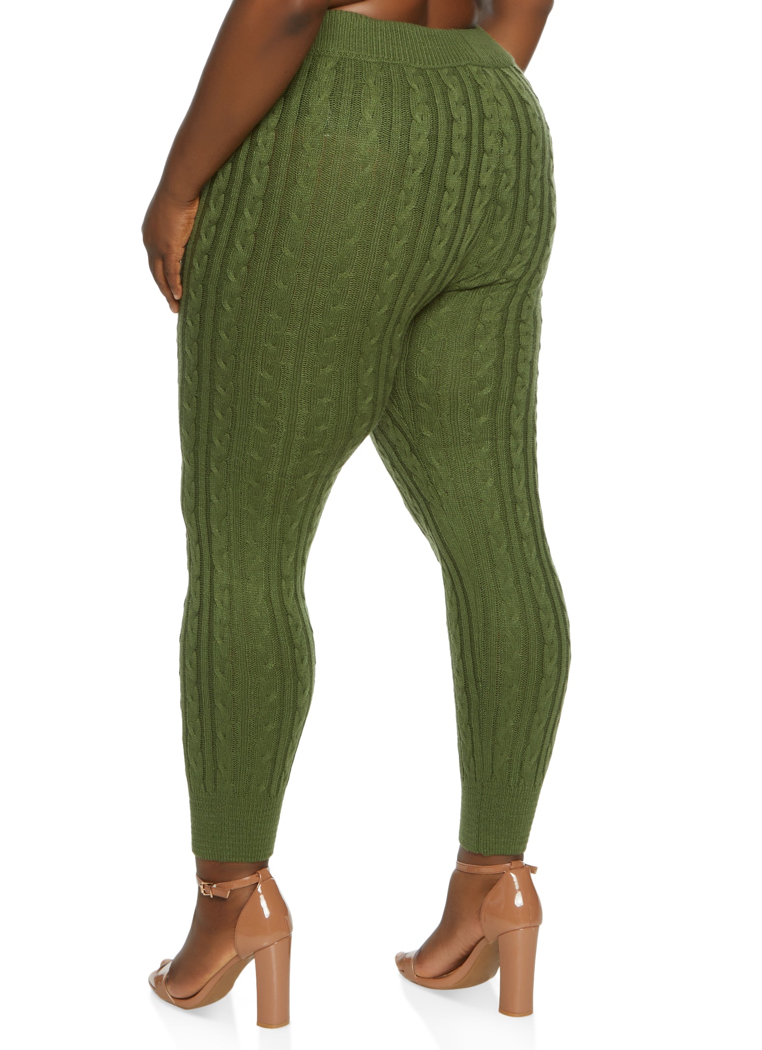 Plus size cable knit clearance leggings