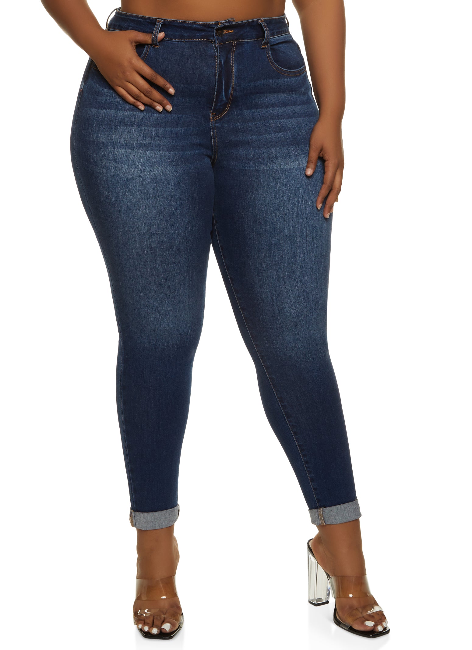 Buy Gboomo Womens Plus Size High Waisted Jeans Ripped Skinny