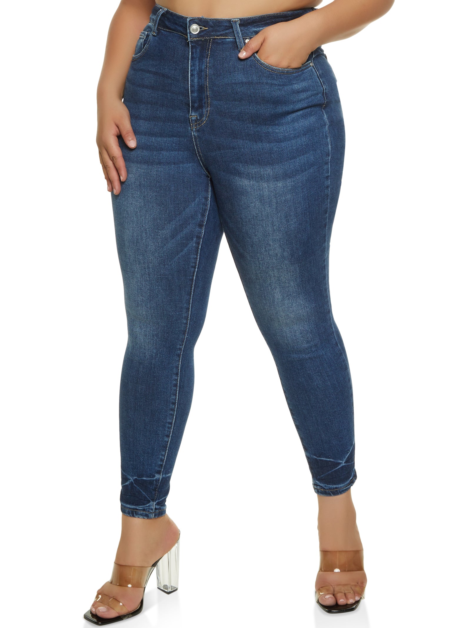 Plus Size Cargo Pocket Skinny Pants