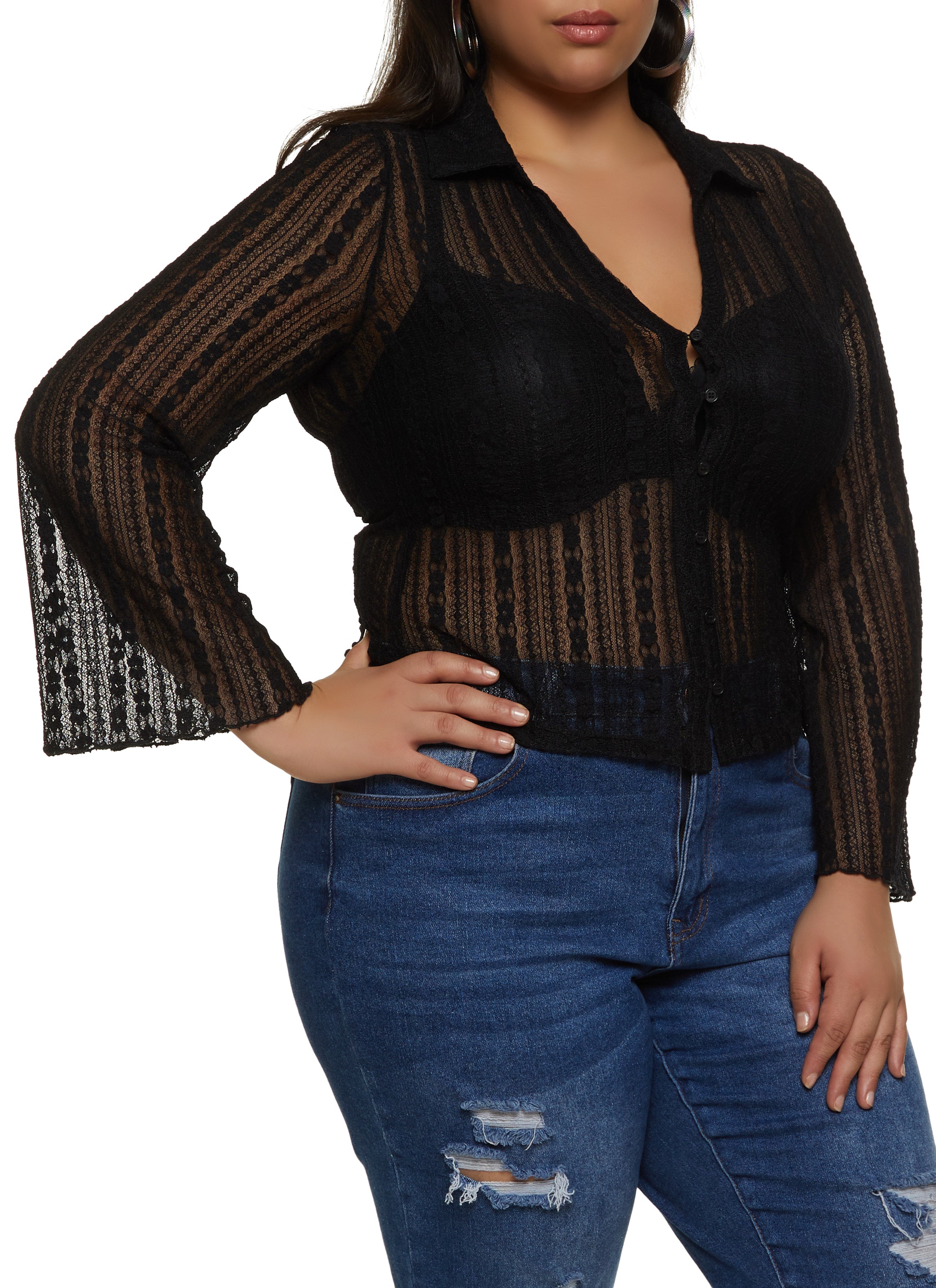 Women's Plus Size Ombre Lace Tee Shirt at Rs 650/piece