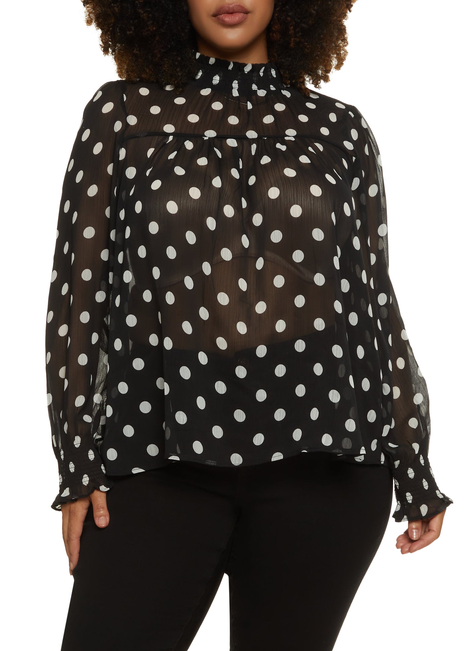 Pomona and Peach Plus Size Polka Dot Blouse