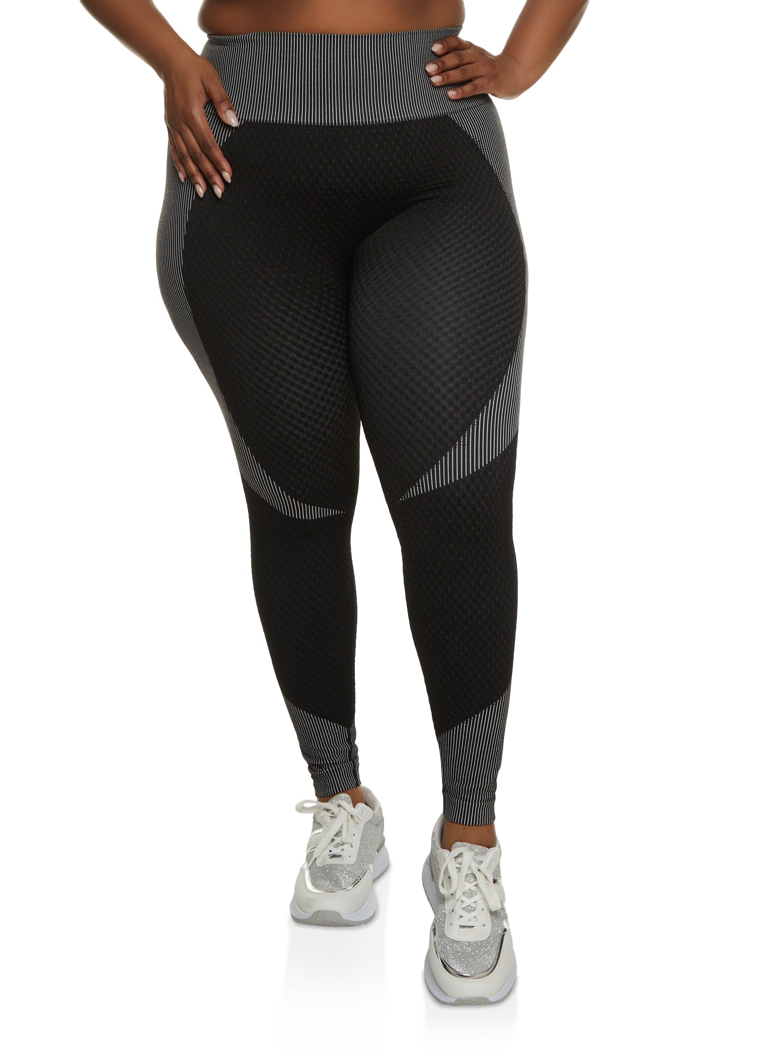 Extra High-Waisted Crossover Rib-Knit 7/8-Length Leggings for Women