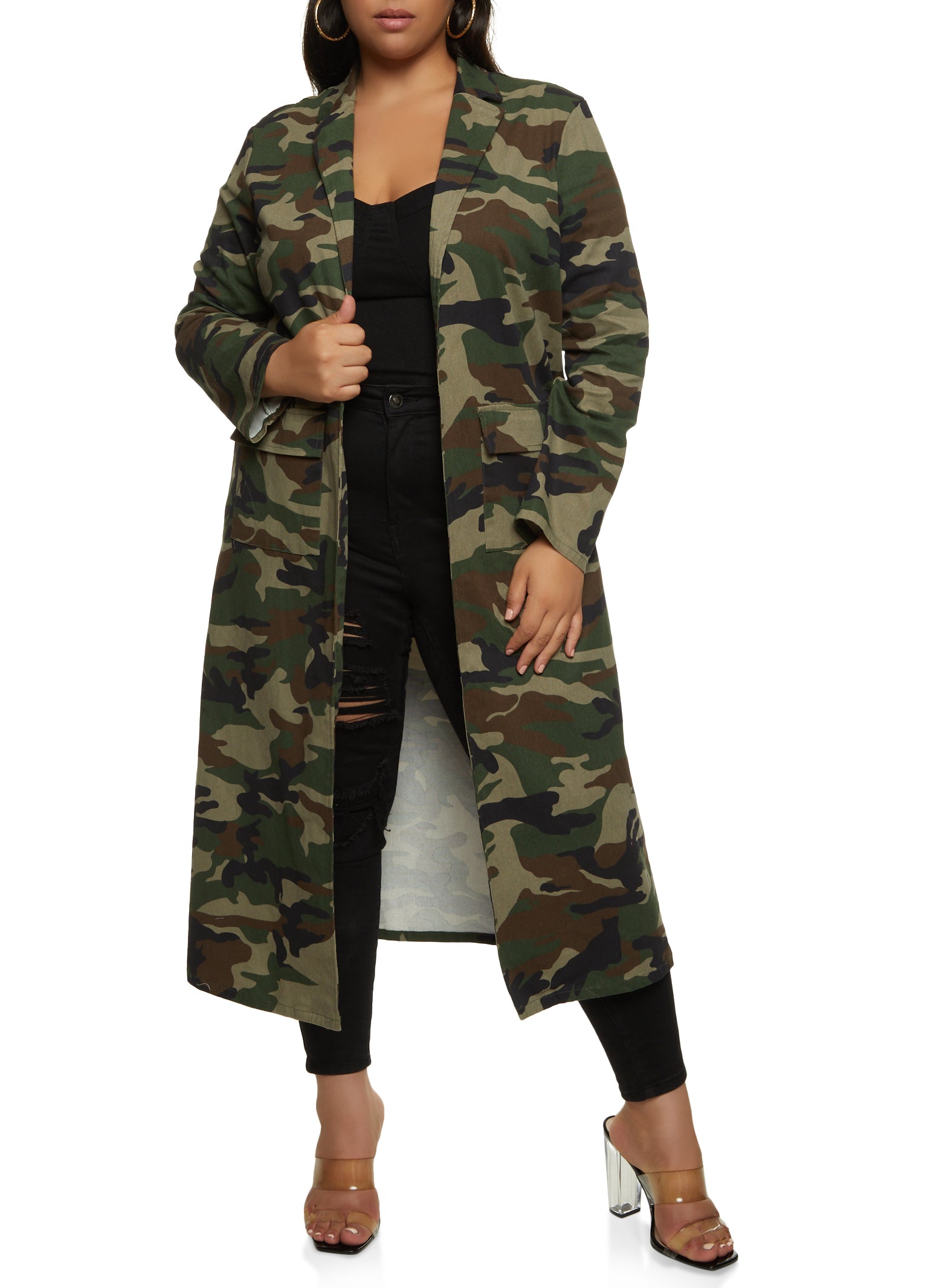 Plus size store camo sweater