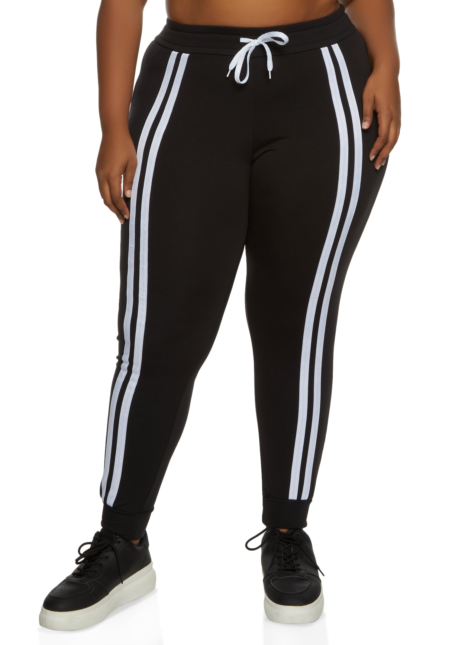 Plus Size Knit Drawstring Joggers