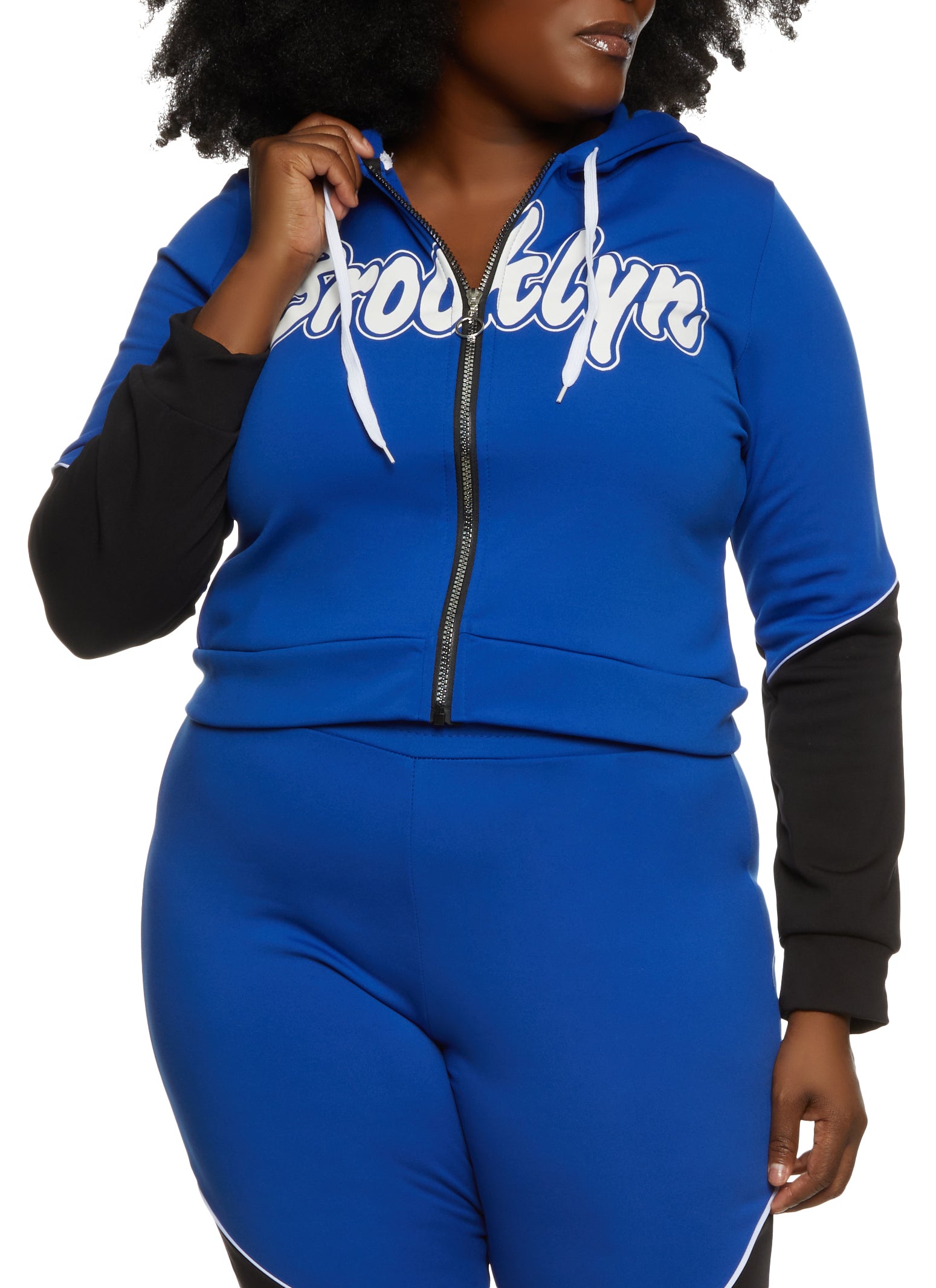 Slouchy Logo Graphic Zip Hoodie for Women