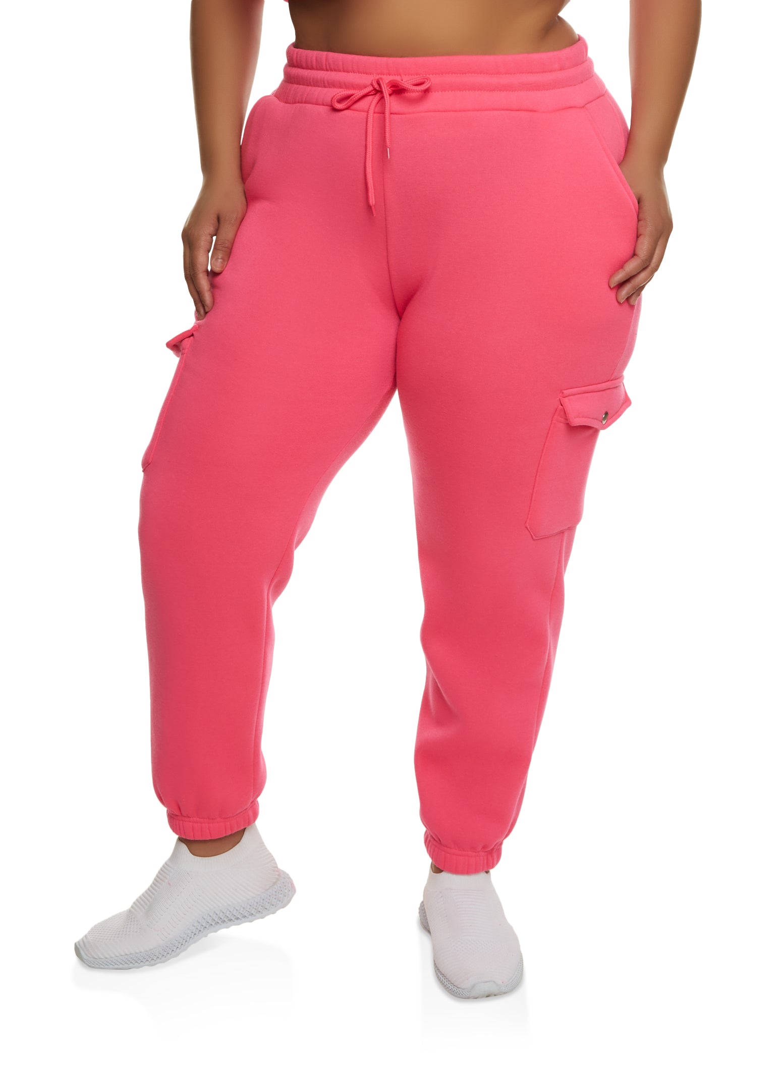 Rainbow Shops Womens Plus Size French Terry High Waist Joggers