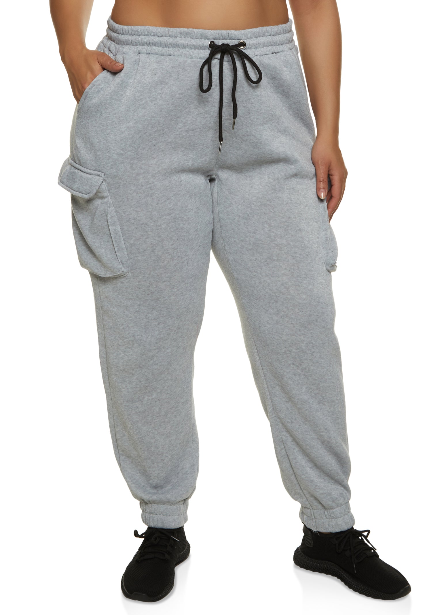 Plus Size Knit Drawstring Joggers