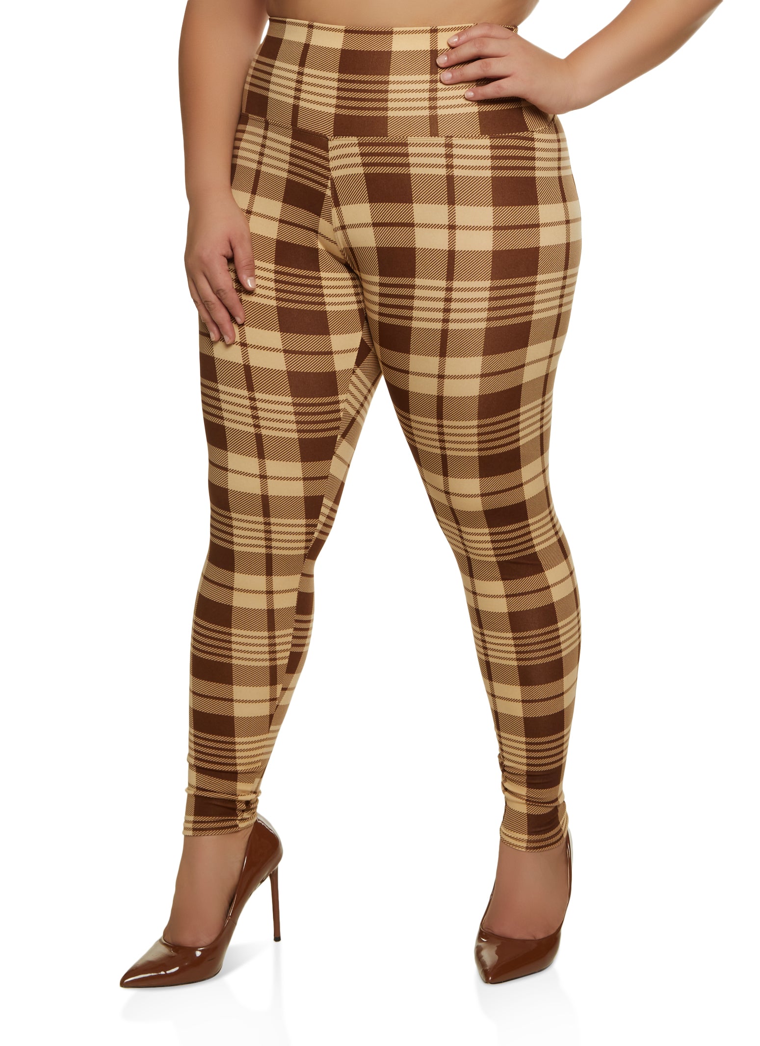 Plus Size Brown Leggings. Face Swap. Insert Your Face ID:1675818