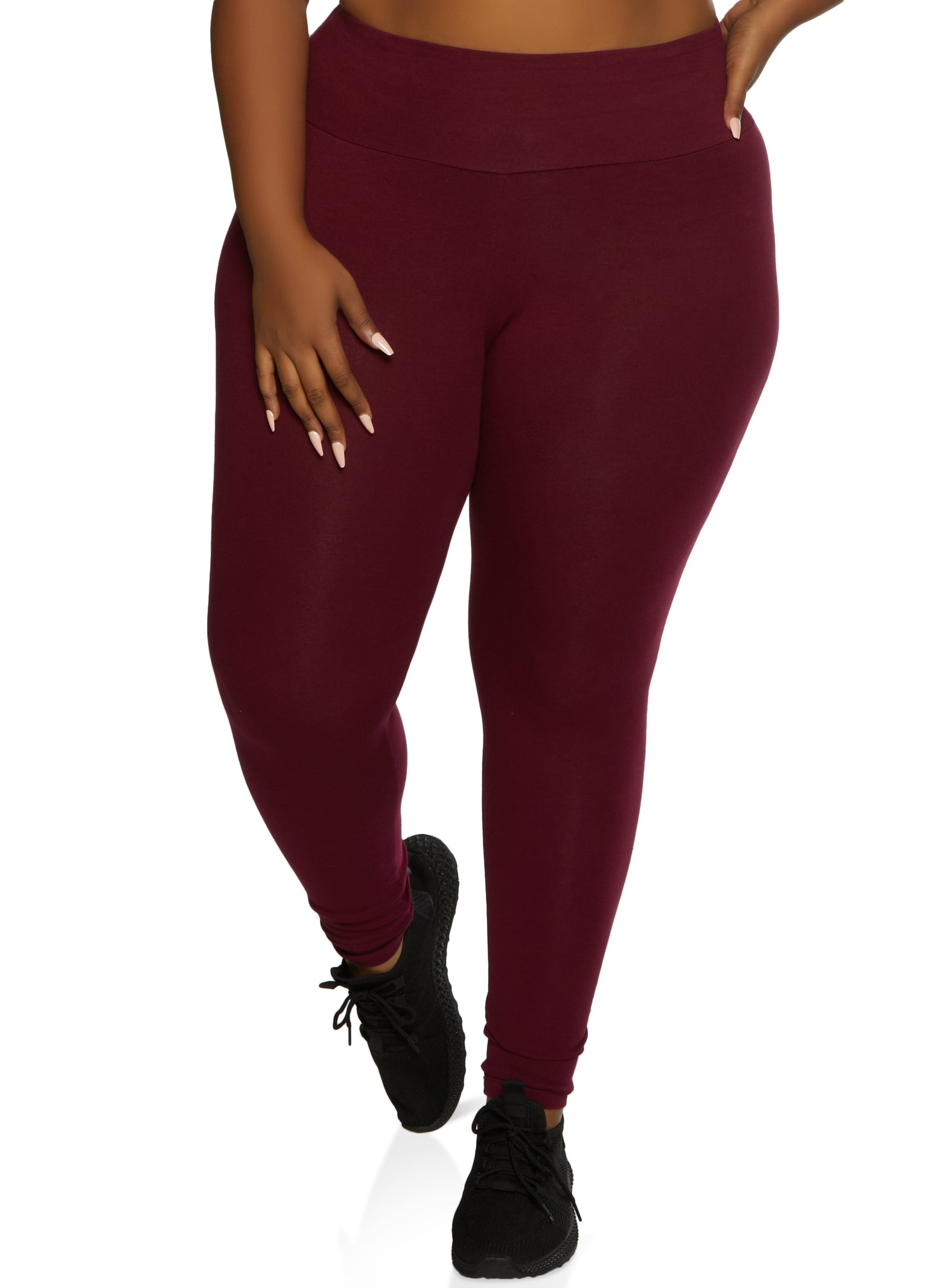 PLUS SIZE Burgundy Gingerbread Holiday Leggings Fits Sizes 12-18 NWT