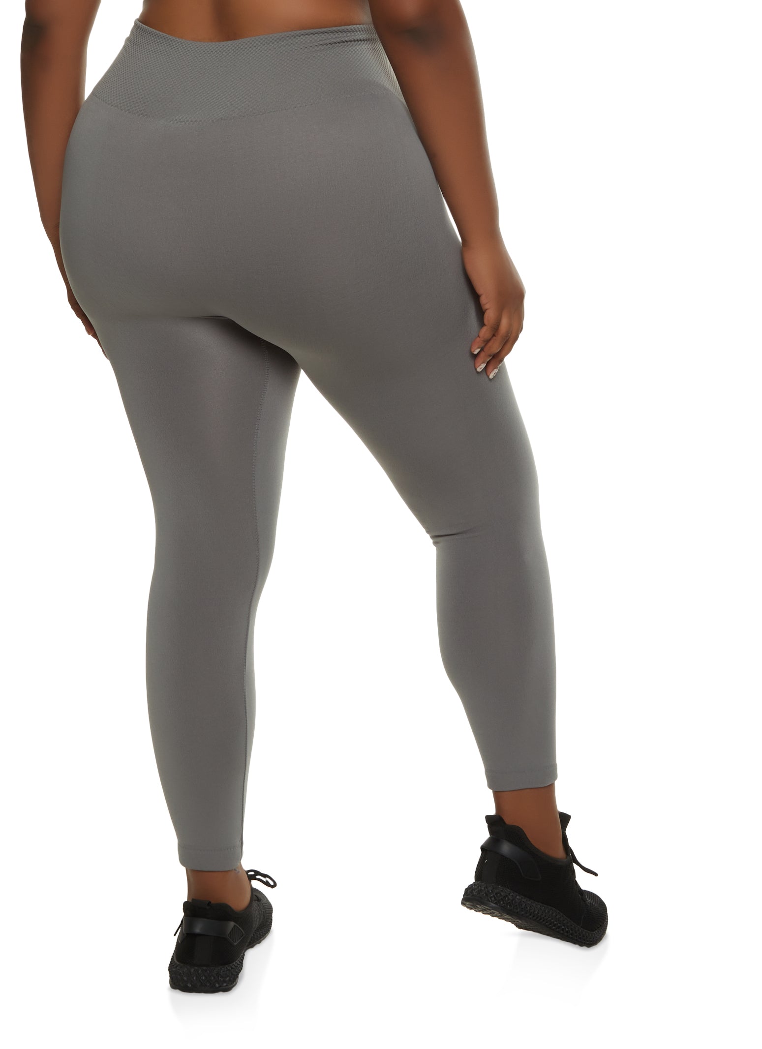 Plus Size Ribbed High Waisted Leggings