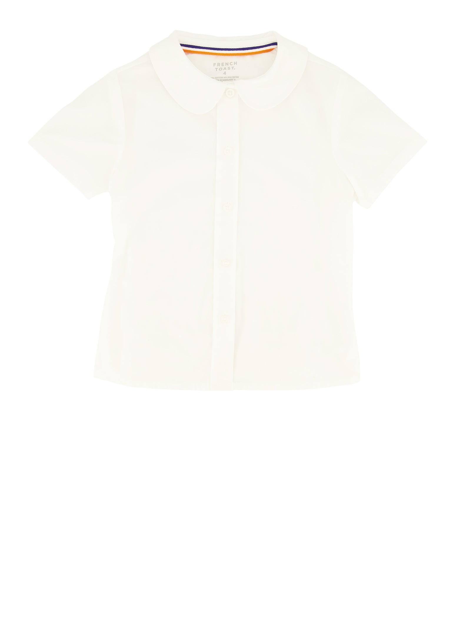 French Toast Girls 4-6x Peter Pan Collar Button Front Shirt, White,