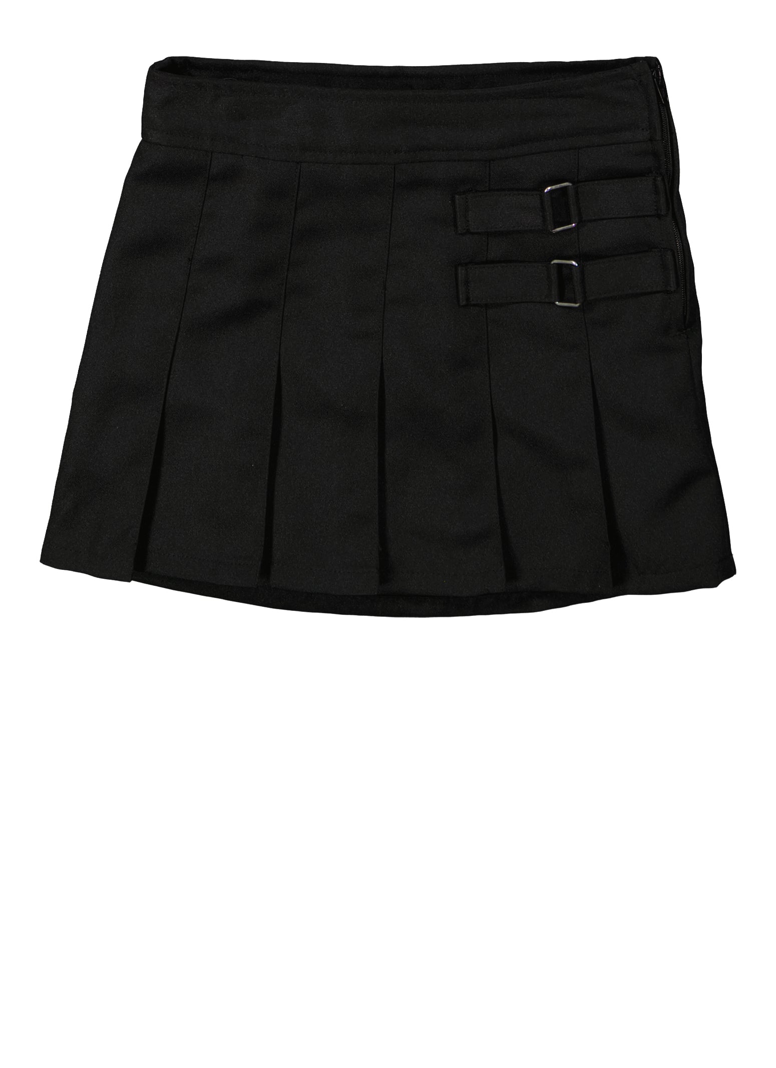 French Toast Girls 4-6x Solid Double Tab Pleated Skort, Black, Size 6