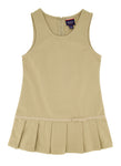 Girls Scoop Neck Sleeveless Back Zipper Pleated Jumper/Midi Dress With a Bow(s) and a Ribbon