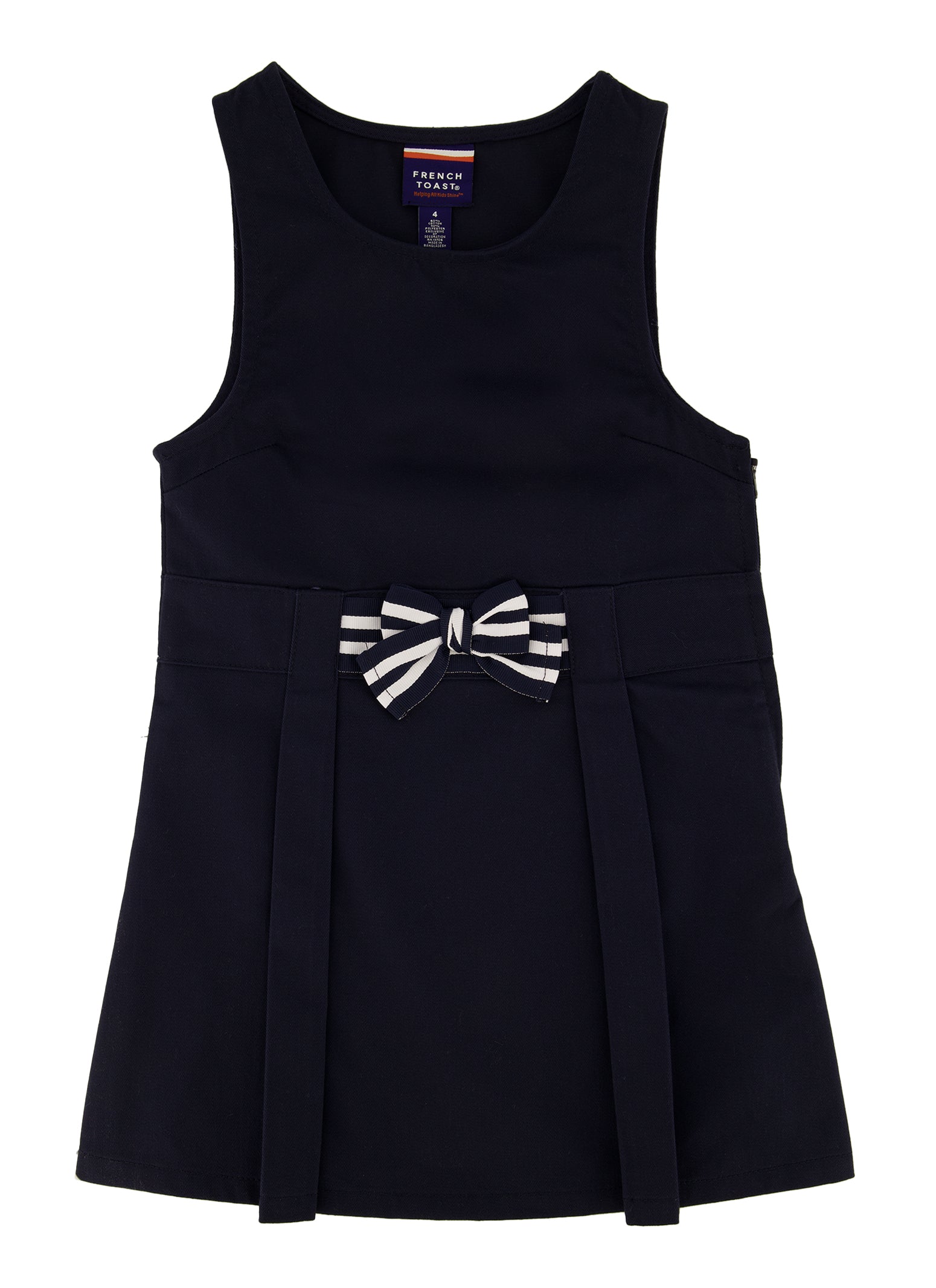 French Toast Girls 4-6x Bow Front Solid Jumper, Blue, Size 6