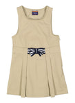 Girls Pleated Scoop Neck Sleeveless Jumper/Midi Dress With a Bow(s)