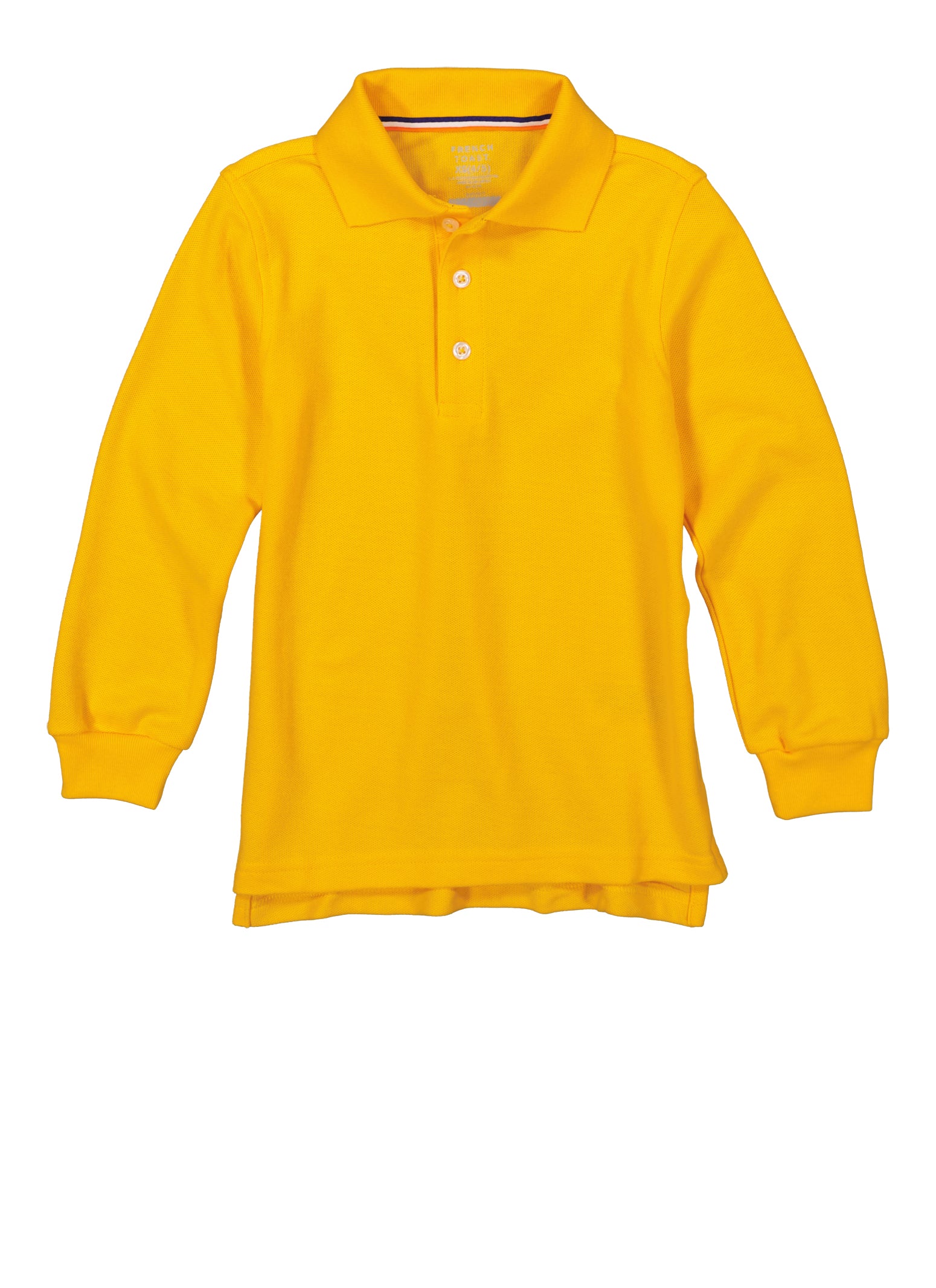 French Toast Boys 4-7 Solid Long Sleeve Polo Shirt, Yellow, Size 4-5