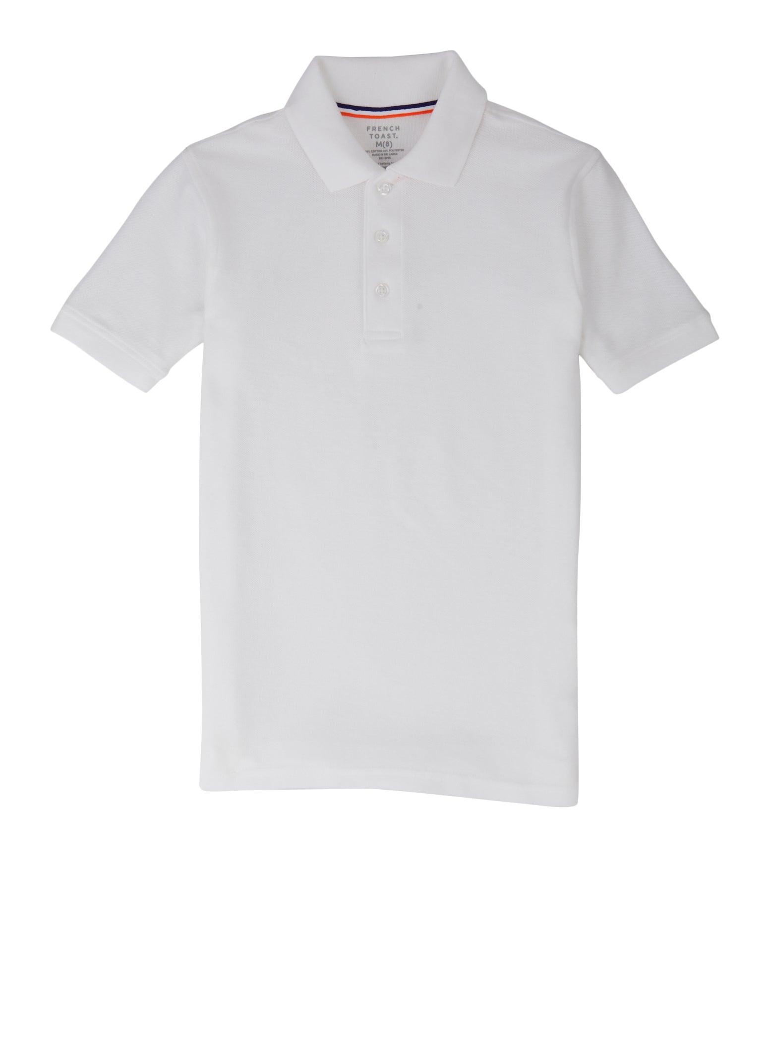 French Toast Boys 8-16 Short Sleeve Pique Polo, White, Size 10-12