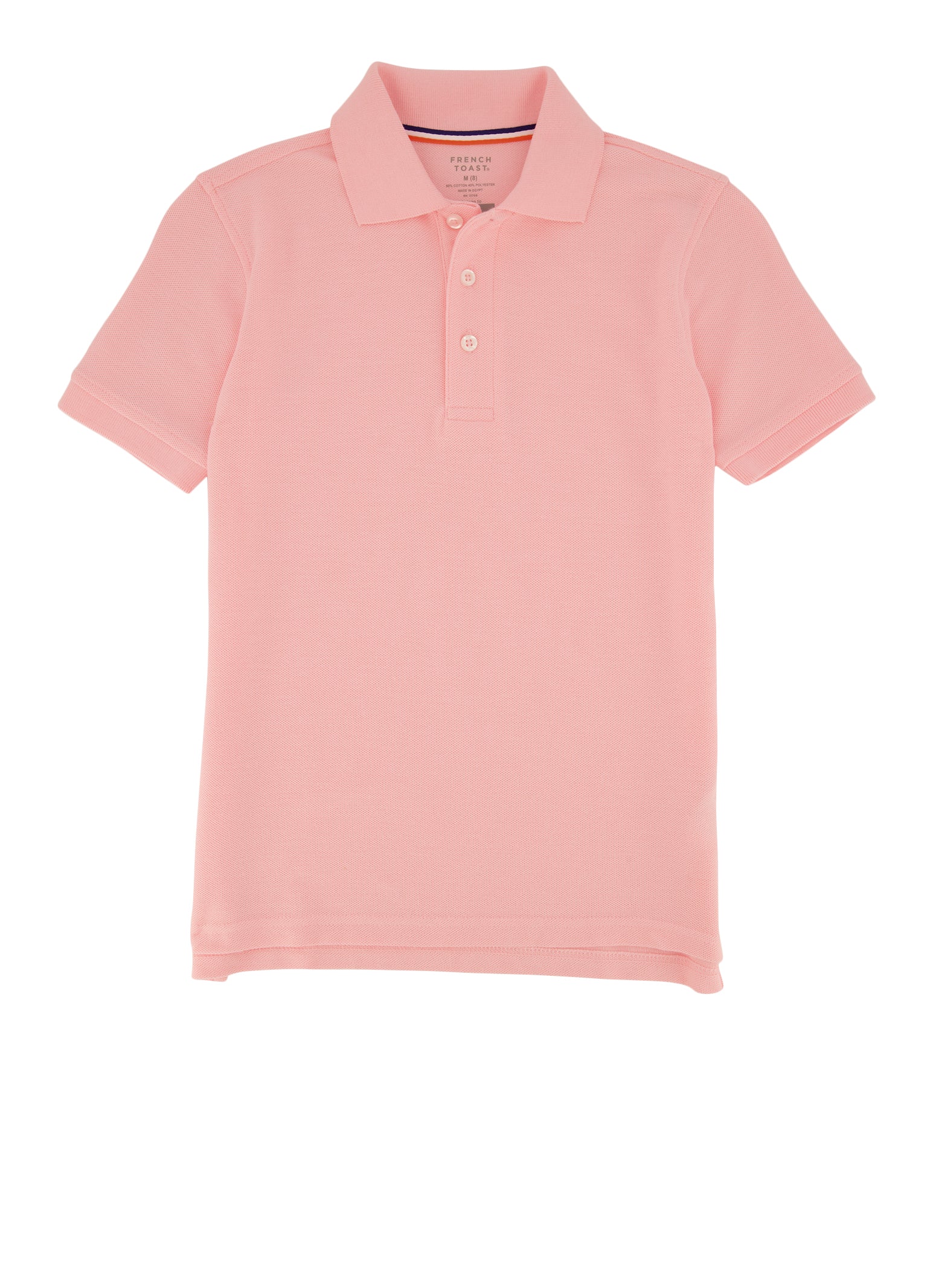 French Toast Boys 8-16 Solid Short Sleeve Polo, Pink, Size 10-12