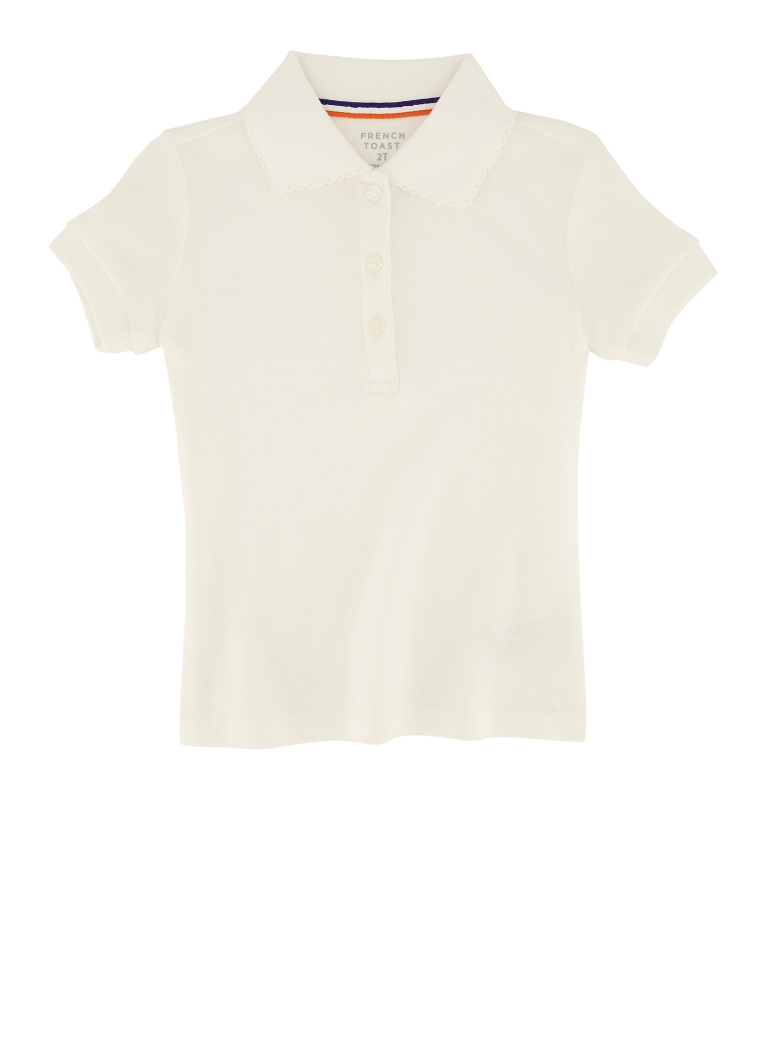 French Toast Girls 2T-4T Basic Polo Shirt, White, Size 2T