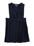 Girls V-neck Pleated Sleeveless Jumper/Midi Dress