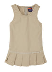 Girls Scoop Neck Pleated Back Zipper Sleeveless Jumper/Midi Dress With a Bow(s)