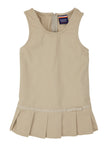 Girls Scoop Neck Back Zipper Pleated Sleeveless Jumper/Midi Dress With a Bow(s)