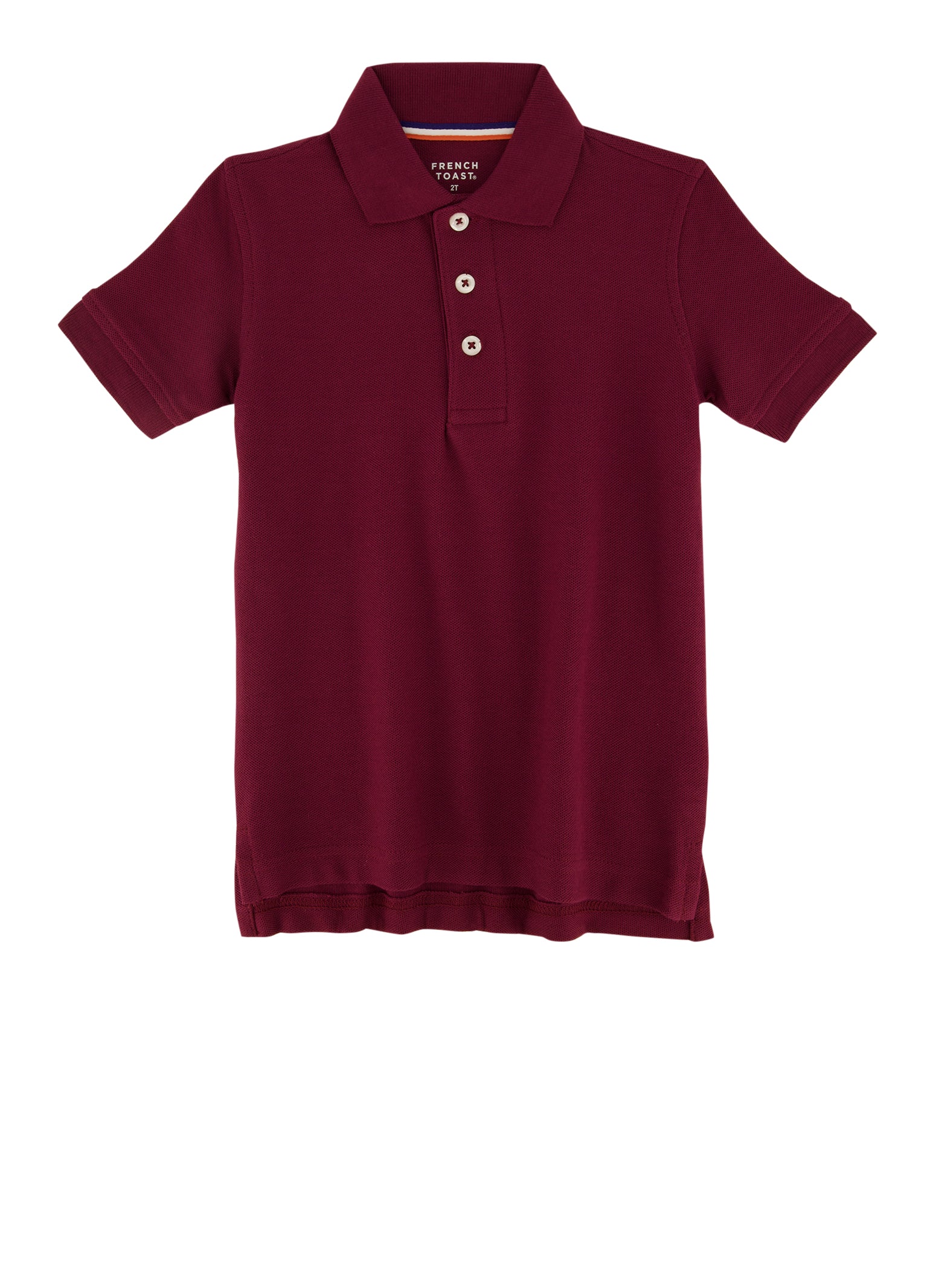 French Toast Boys 2T-4T Short Sleeve Polo Shirt, Burgundy, Size 4T