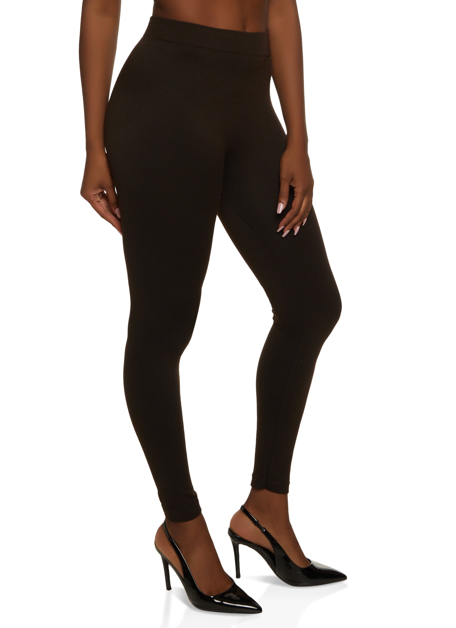 Womens Basic Seamless French Terry Leggings, L-XL