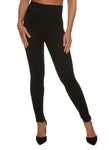 Womens Solid Ribbed Fleece Lined Leggings, ,