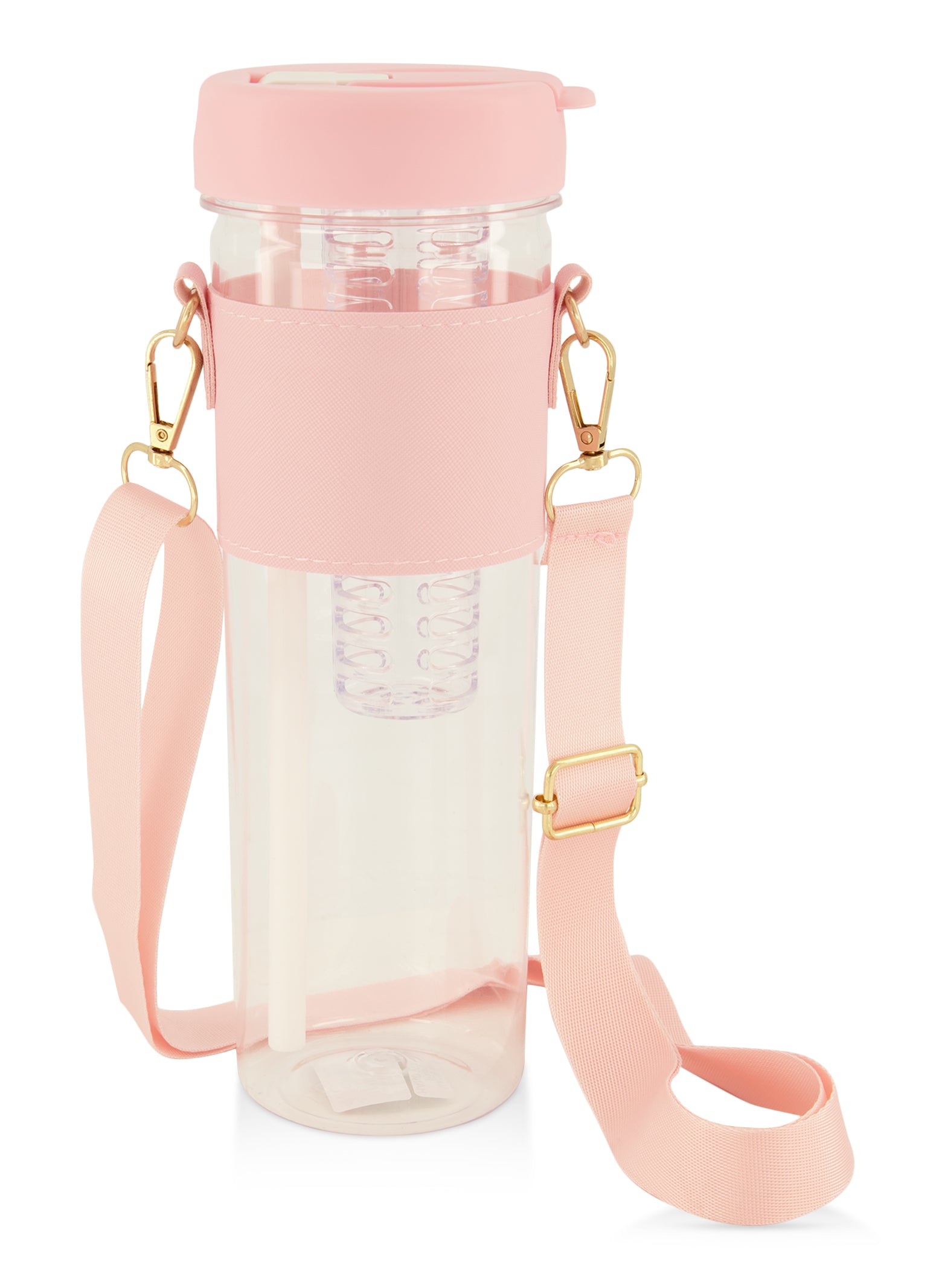 Infuser Water Bottle with Strap, Pink