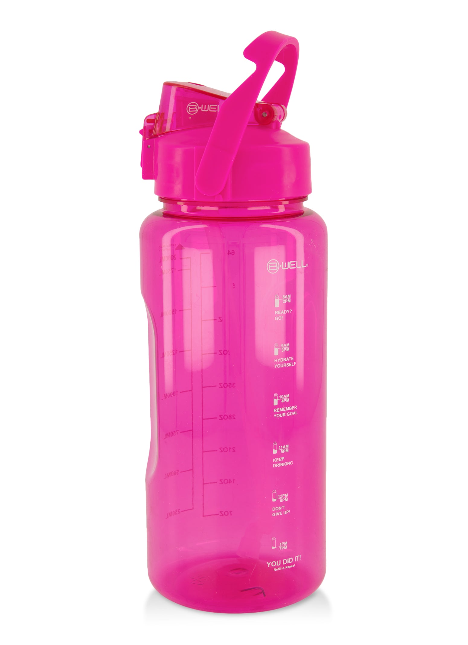 Solid Motivational Flip Straw Water Bottle, Pink