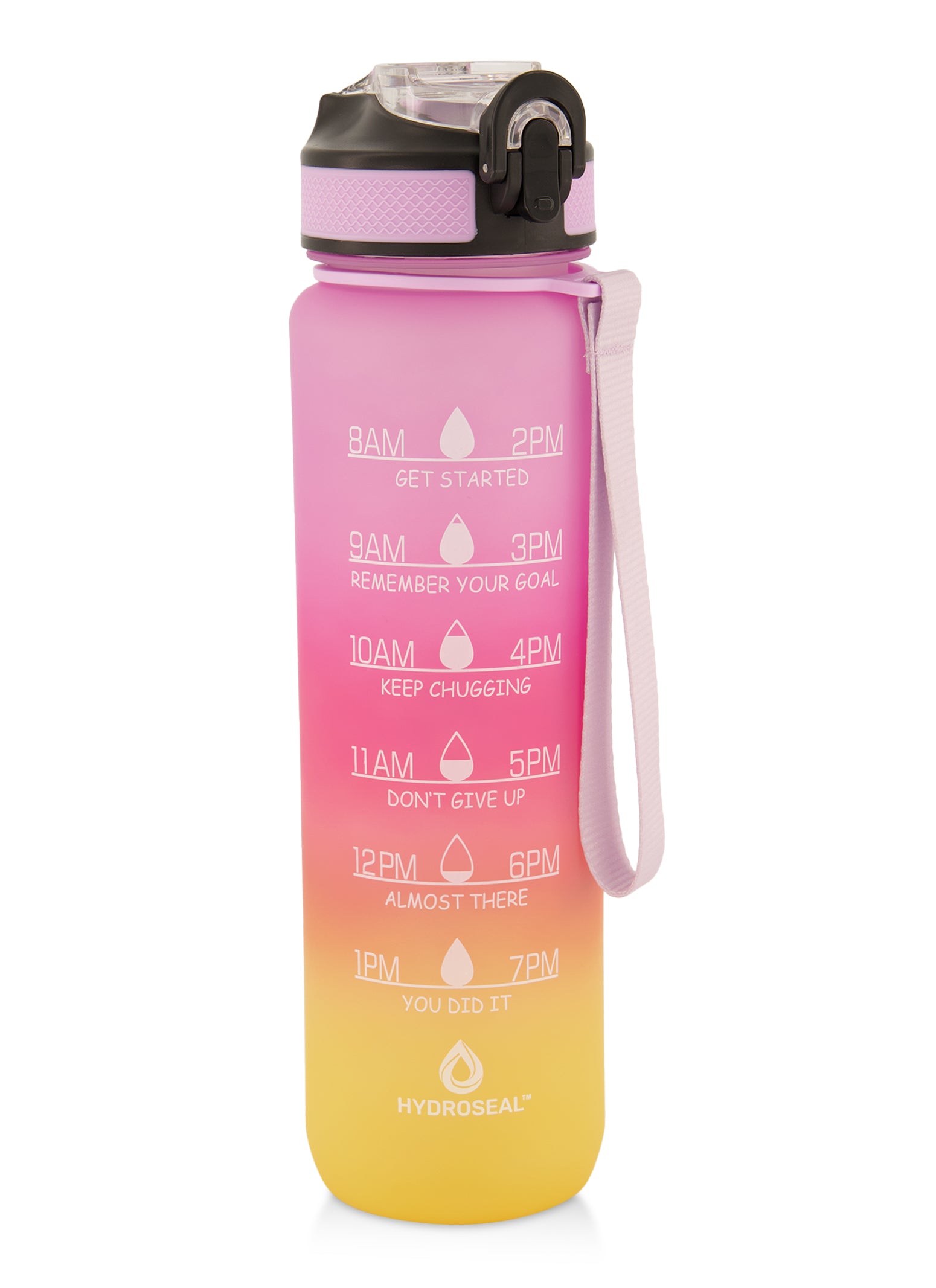 Ombre Patterned Motivational Time Marker Water Bottle, Multi