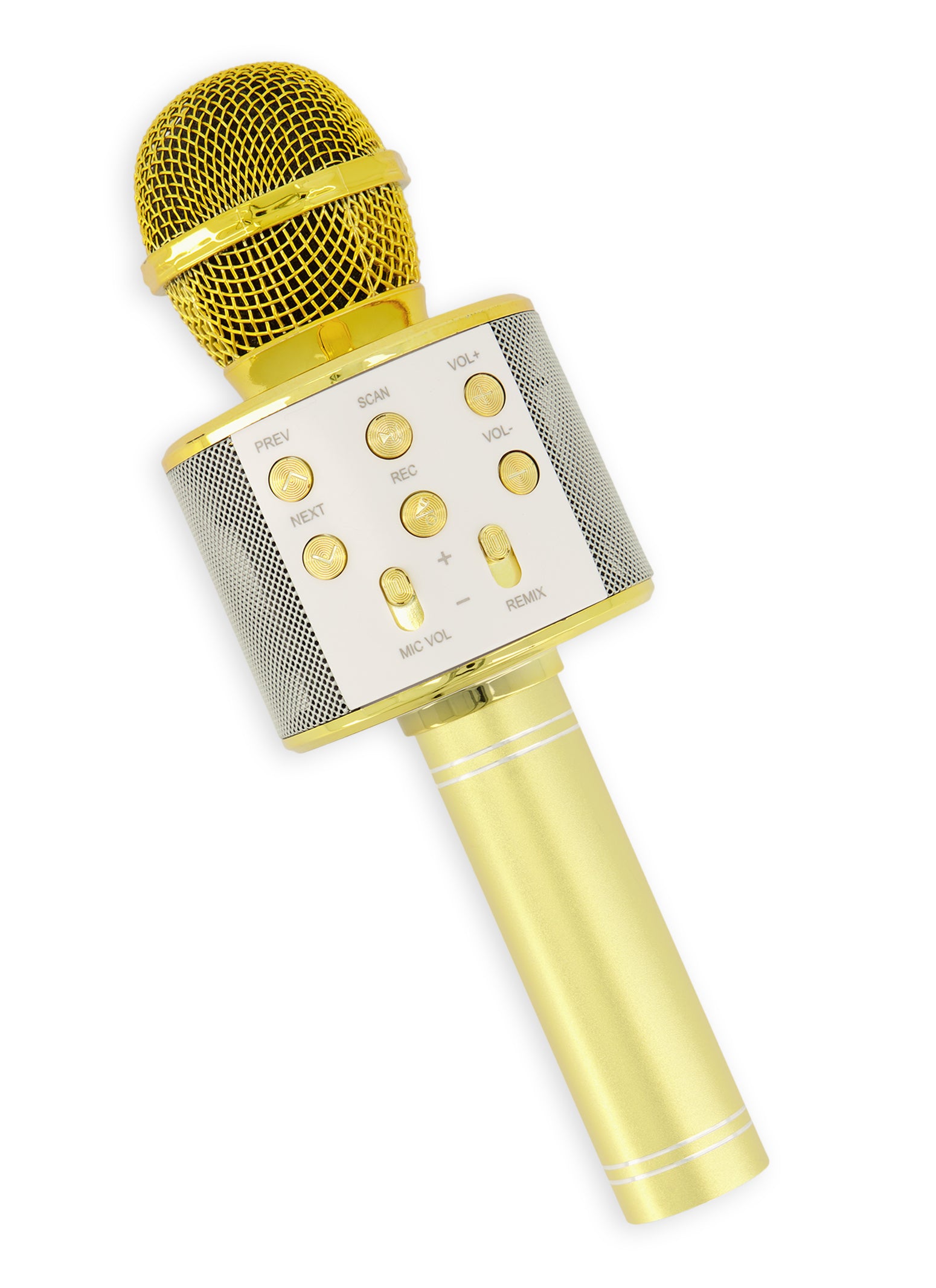 Premium Sound Karaoke Microphone with Wireless Speaker, Gold