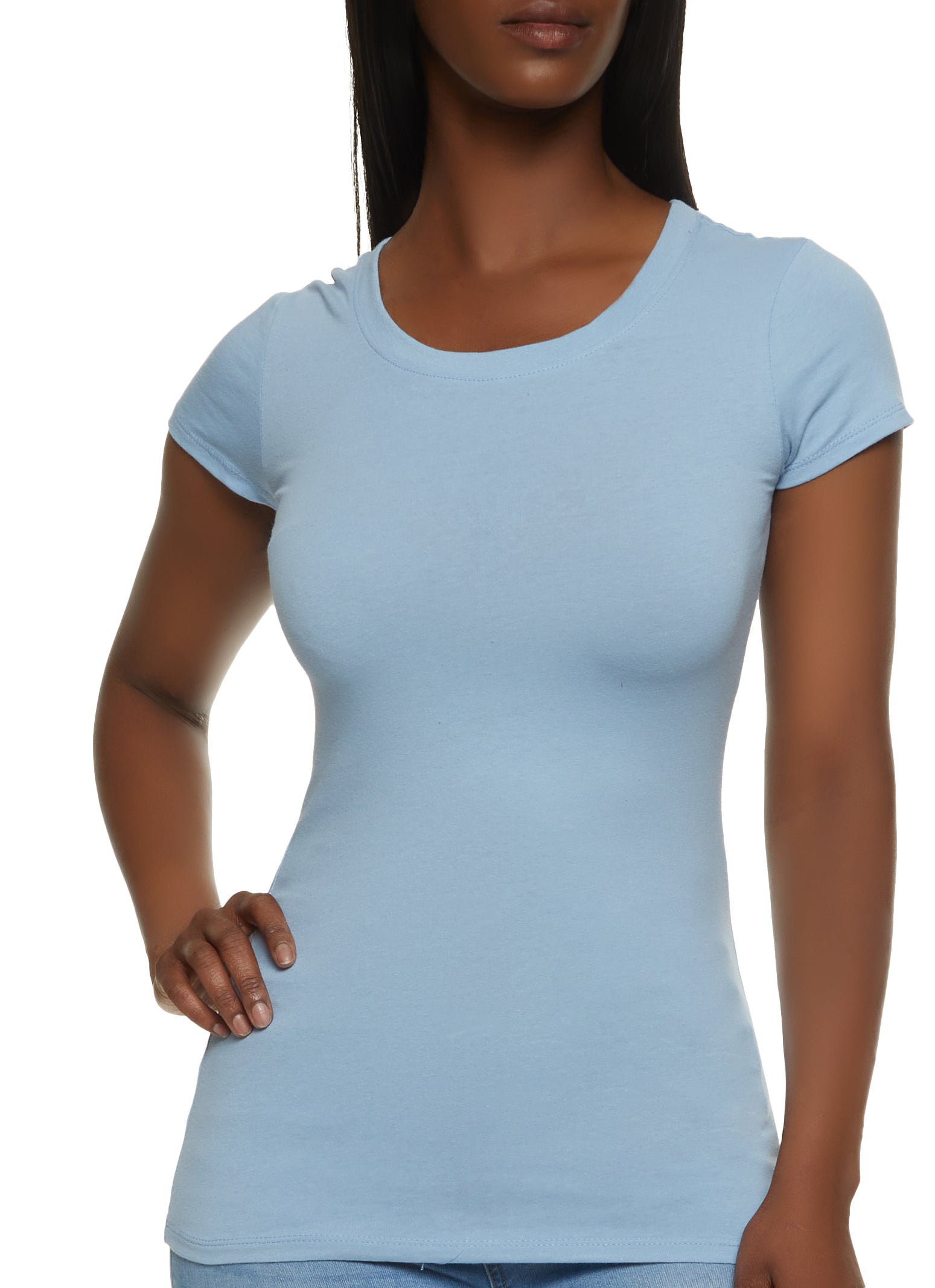 Womens Basic Scoop Neck Tee,