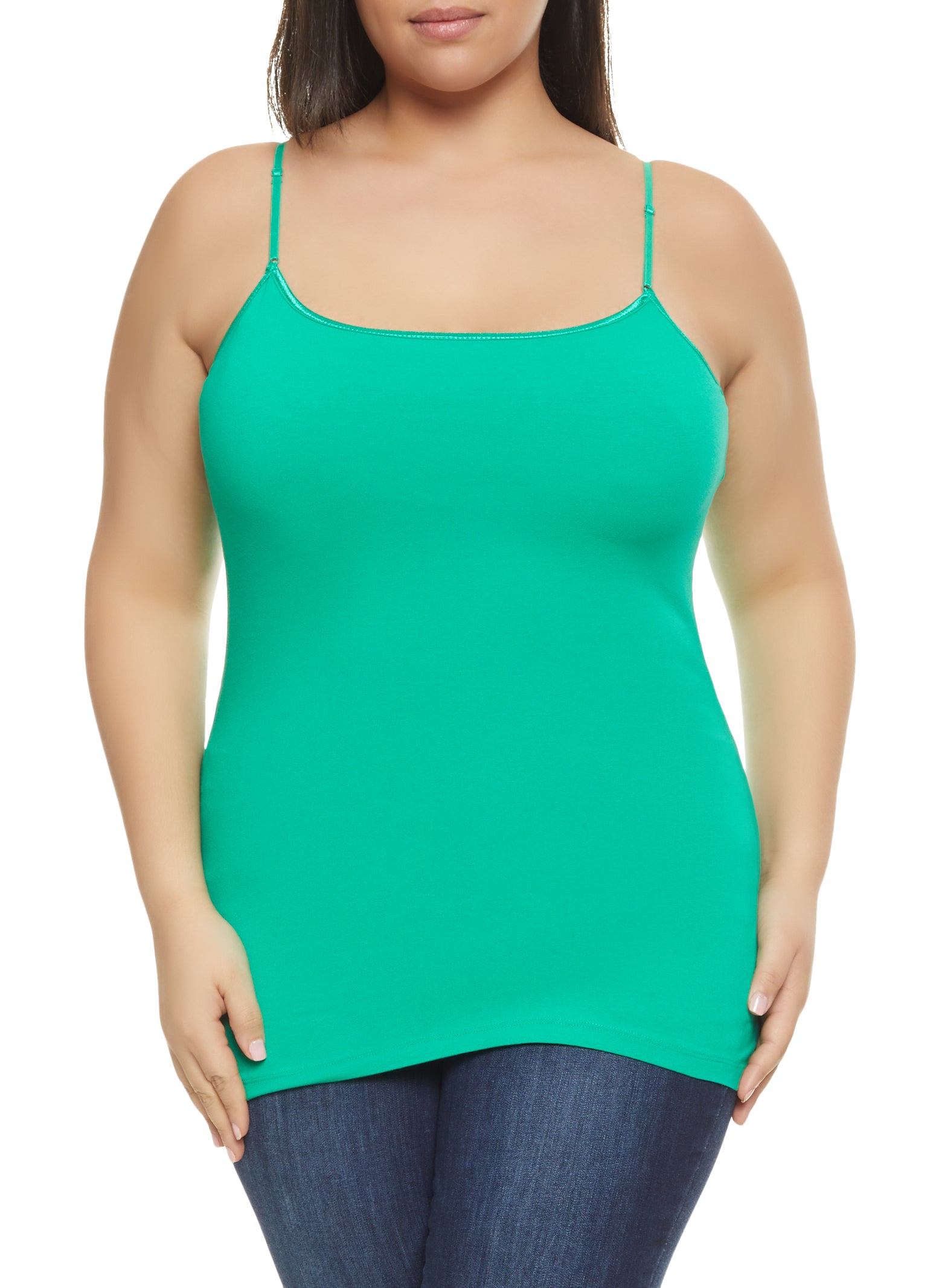 Womens Plus Basic Cotton Scoop Neck Cami,