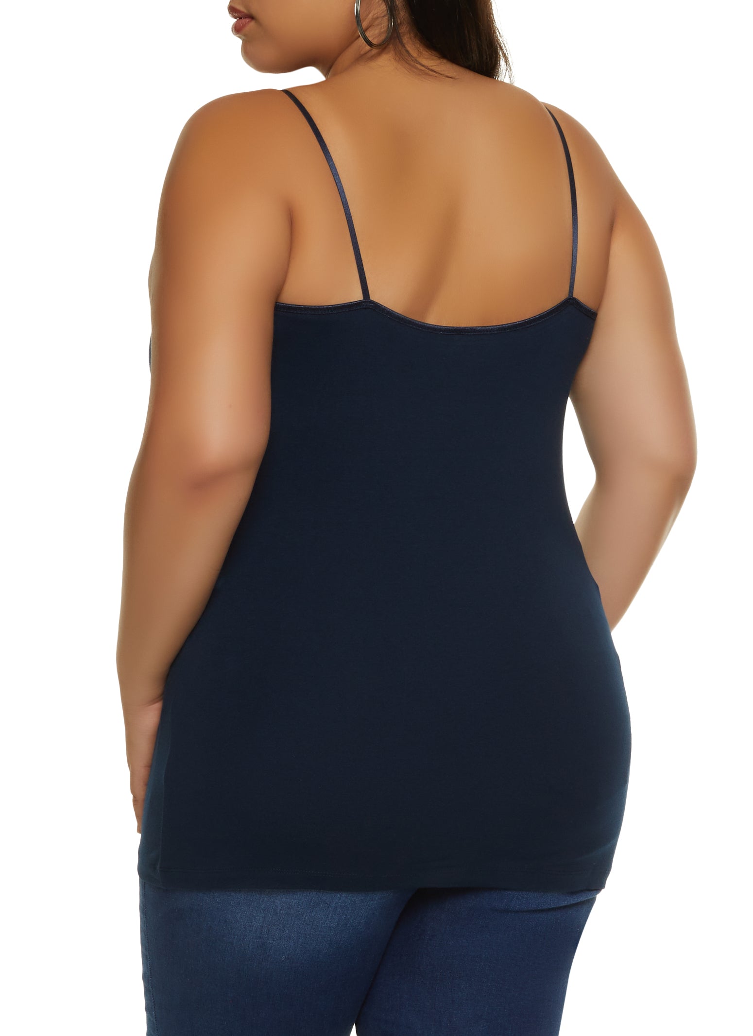 Womens Plus Basic Cotton Scoop Neck Cami,