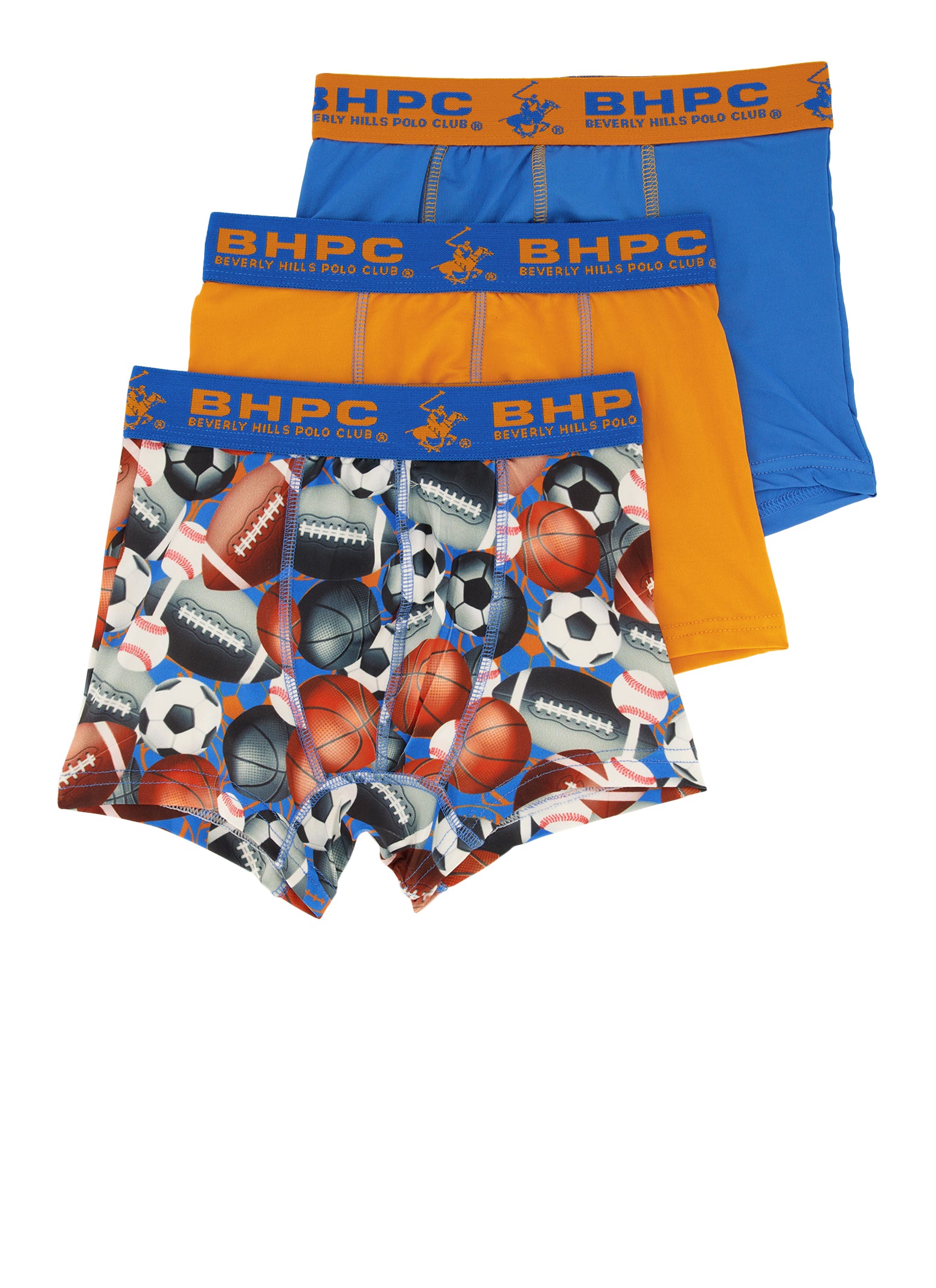 Boys Sports Print Boxer Brief Trio, Multi,