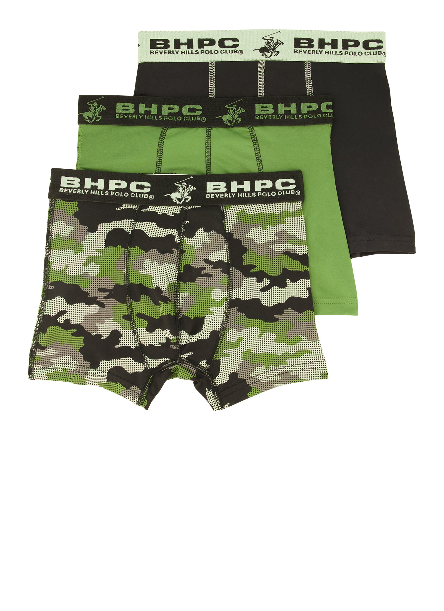 Boys 3 Pack Boxer Briefs, Green, Size 8-10