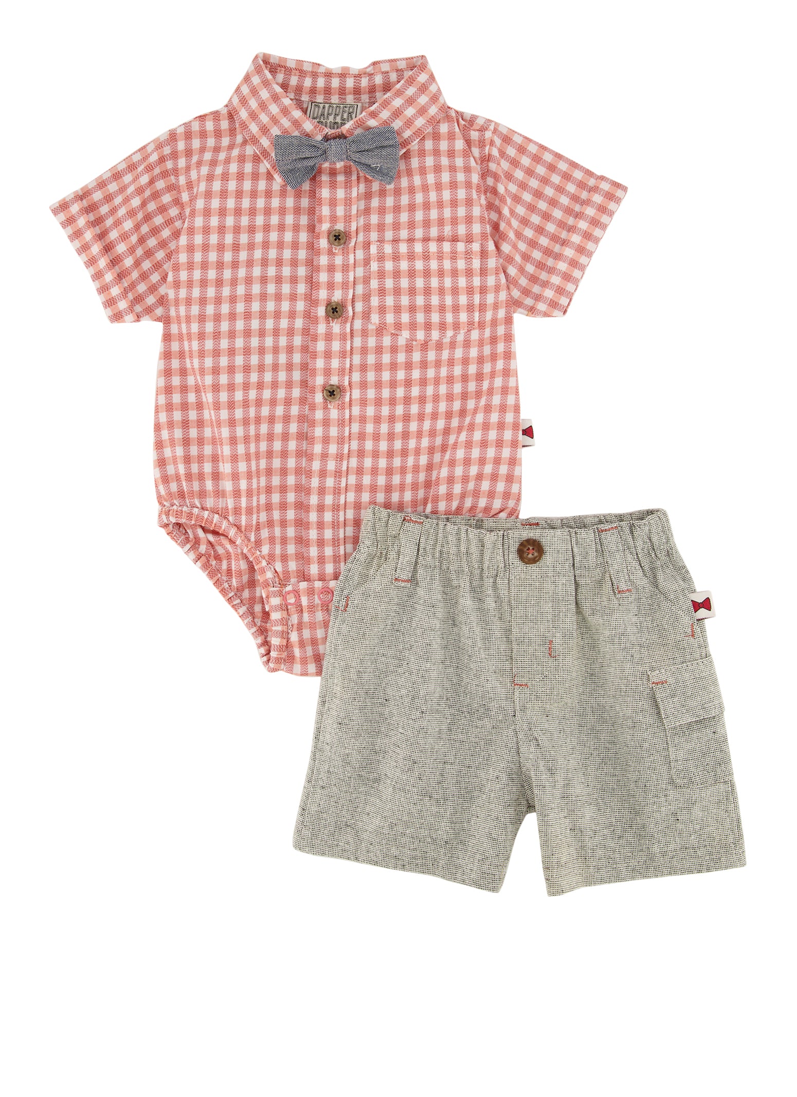 Baby Boys 0-9M Gingham Bodysuit and Shorts, Multi, Size 3-6M