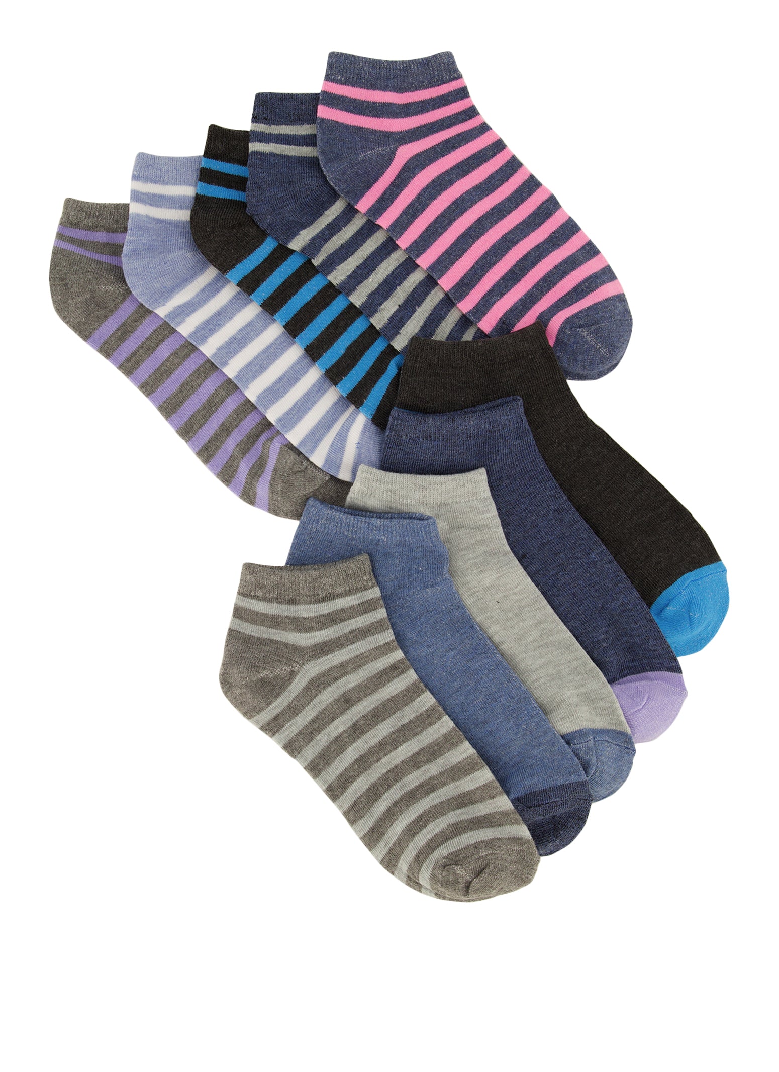 Girls Assorted Print Ankle Socks, Multi