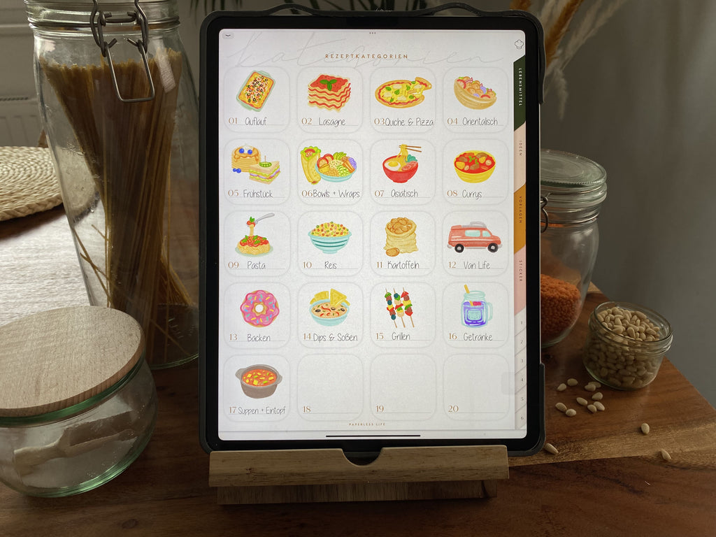 Digitales Kochbuch selbst gestalten mit den Kategorie-Stickern