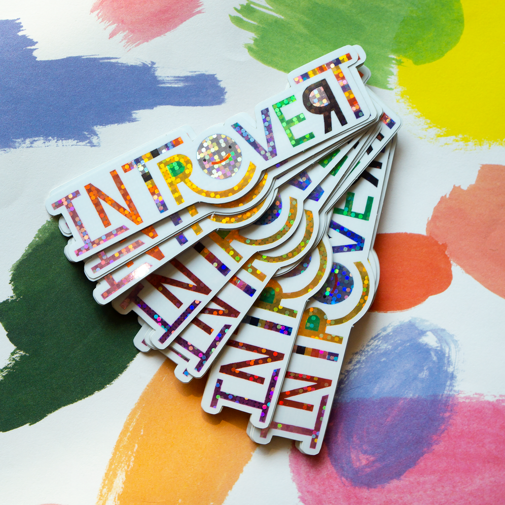Introvert Shimmer Vinyl Sticker - Freshie & Zero