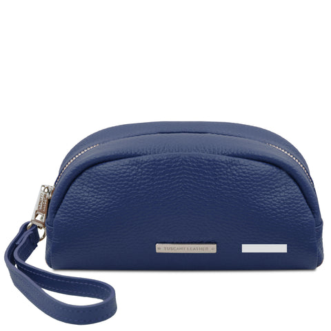 TL BAG TL142314 Soft Leather Toiletry Case in Dark Blue - L'Atelier Global