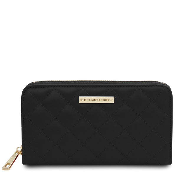 PRADA Saffiano Leather Wallet on Chain Clutch Crossbody Bag Black