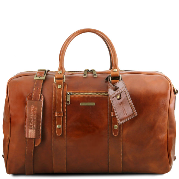 Lisbona Travel Leather Duffle bag - Large Size Brown TL141657